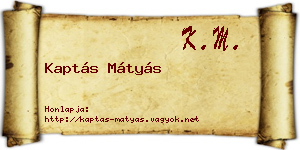 Kaptás Mátyás névjegykártya