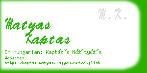 matyas kaptas business card